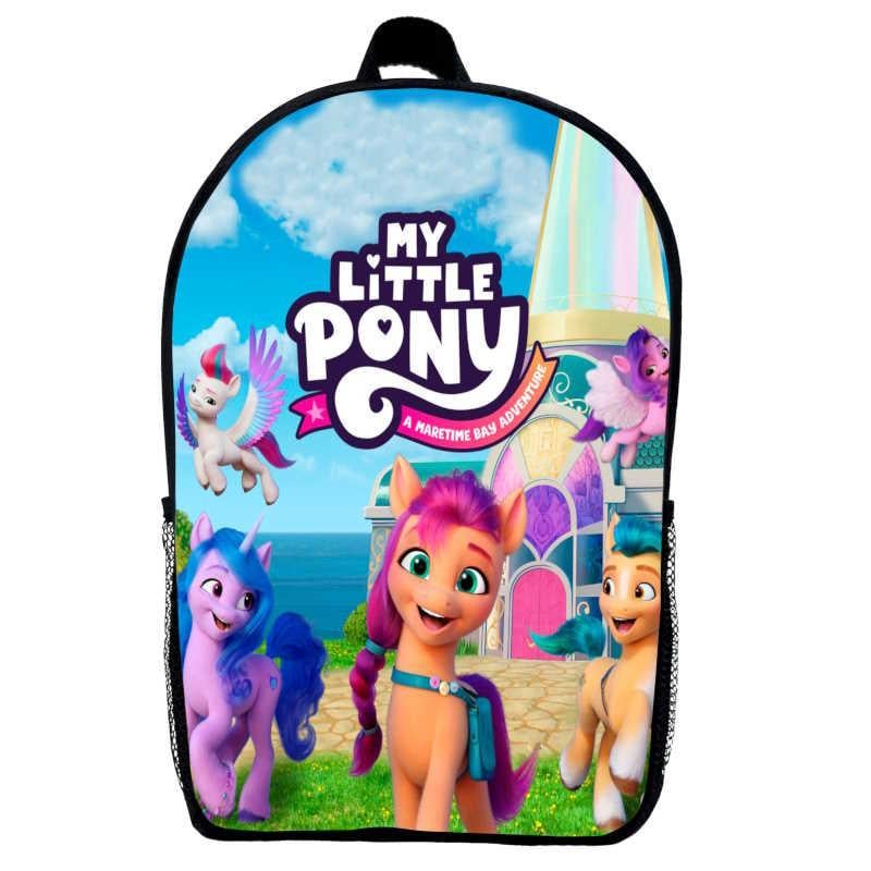 Школьный рюкзак детский с принтом My little pony 012 29х21х9 см 5 л Черный (2207687794)