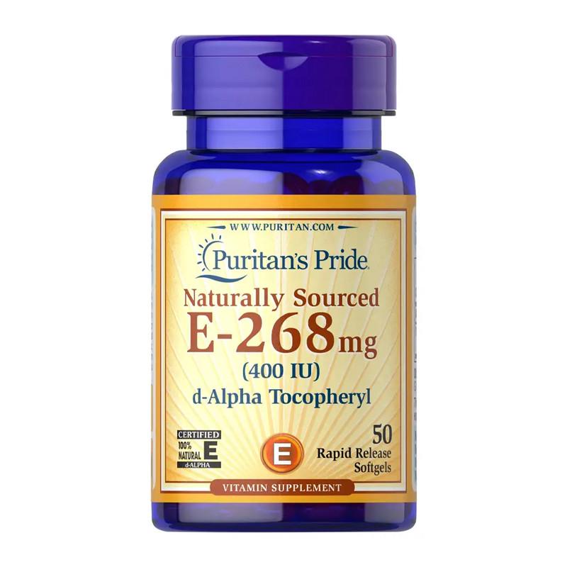 Витамин Puritan's Pride Naturally Sourced E-268 мг 400 IU (50 капс. (10580-01) Витамин Puritan's Pride Naturally Sourced E-268 мг 400 IU (50 капс. (10580-01)