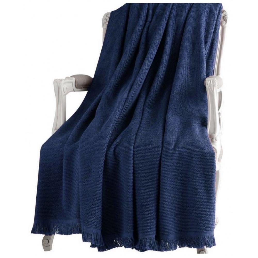 Простынь махровая Tivolyo Home Natural Slim lacivert 220x240 см (2000022281029) - фото 1