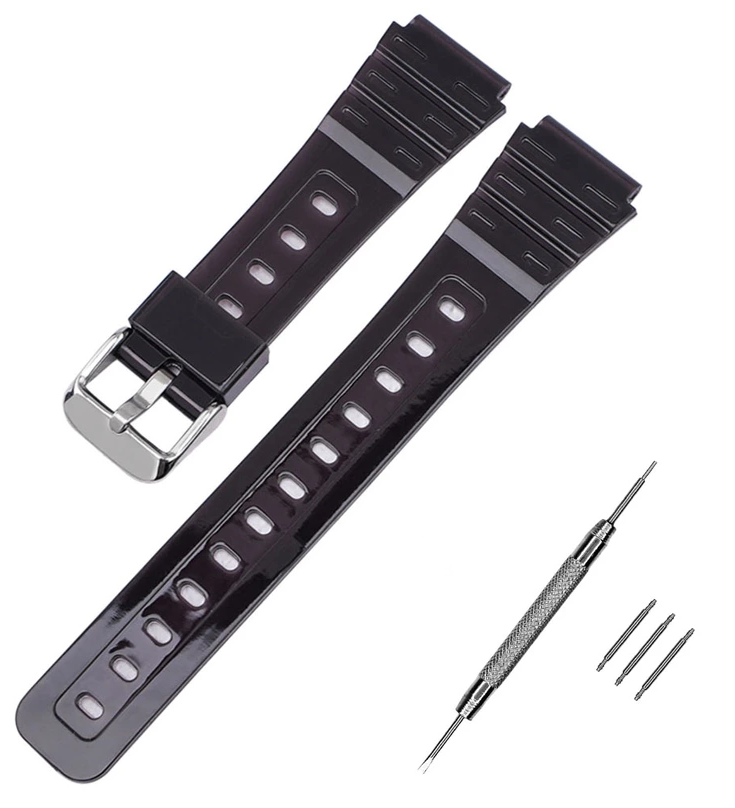 Ремінець для Casio F-91W Jelly Black SI (17665)