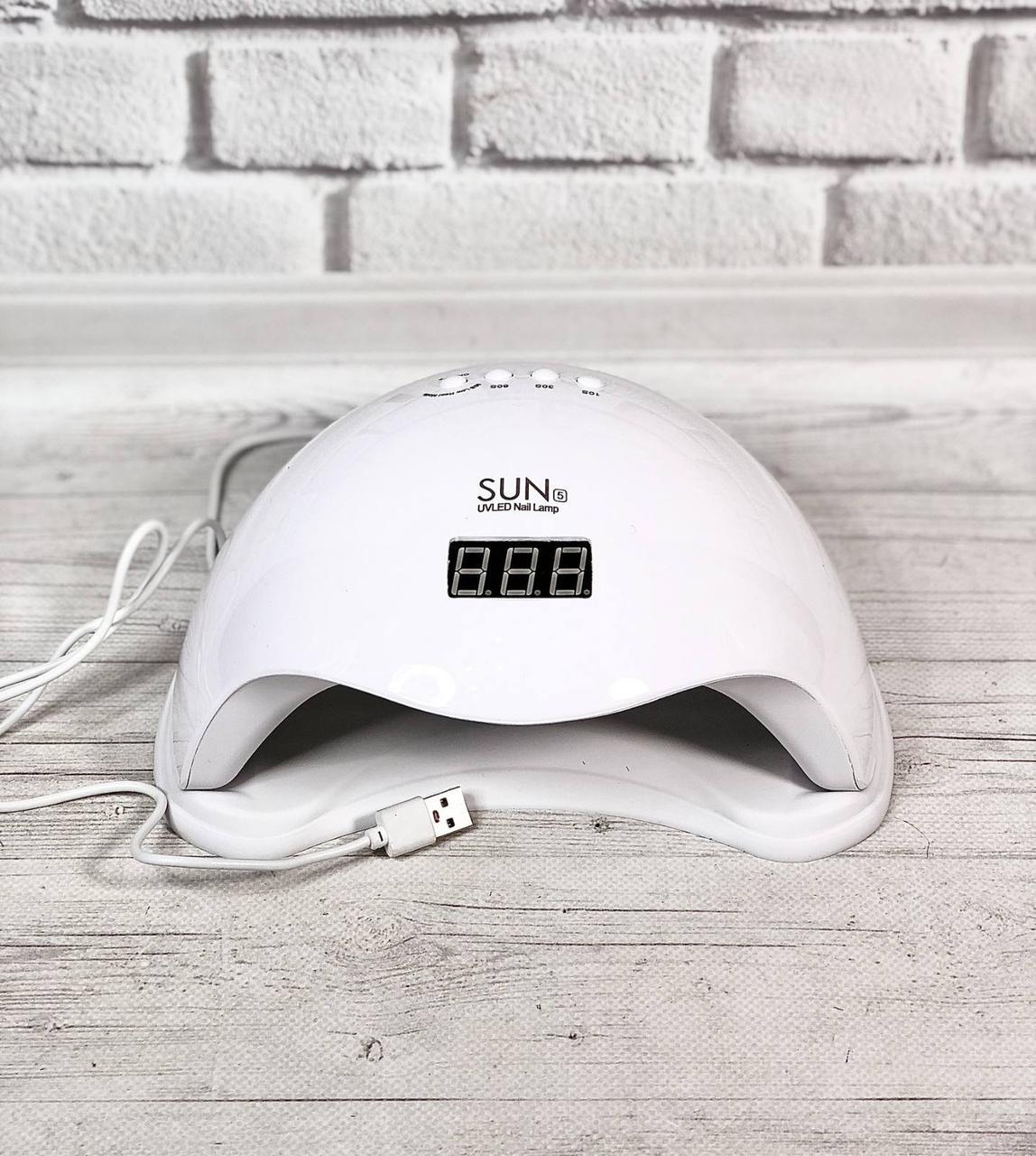 Лампа для манікюру UV+LED SUN 5 USB, 48 Вт White