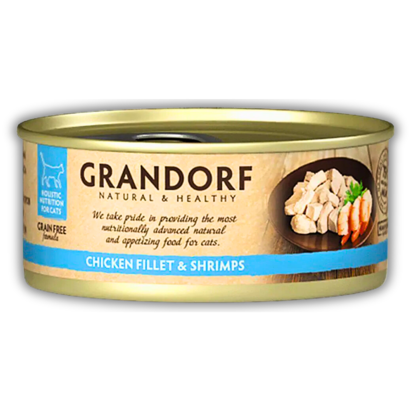 Корм для кошек влажный Grandorf Филе курицы и криветка для взрослых кошек всех пород 70 г (GDCW0607) Корм для кошек влажный Grandorf Филе курицы и криветка для взрослых кошек всех пород 70 г (GDCW0607)