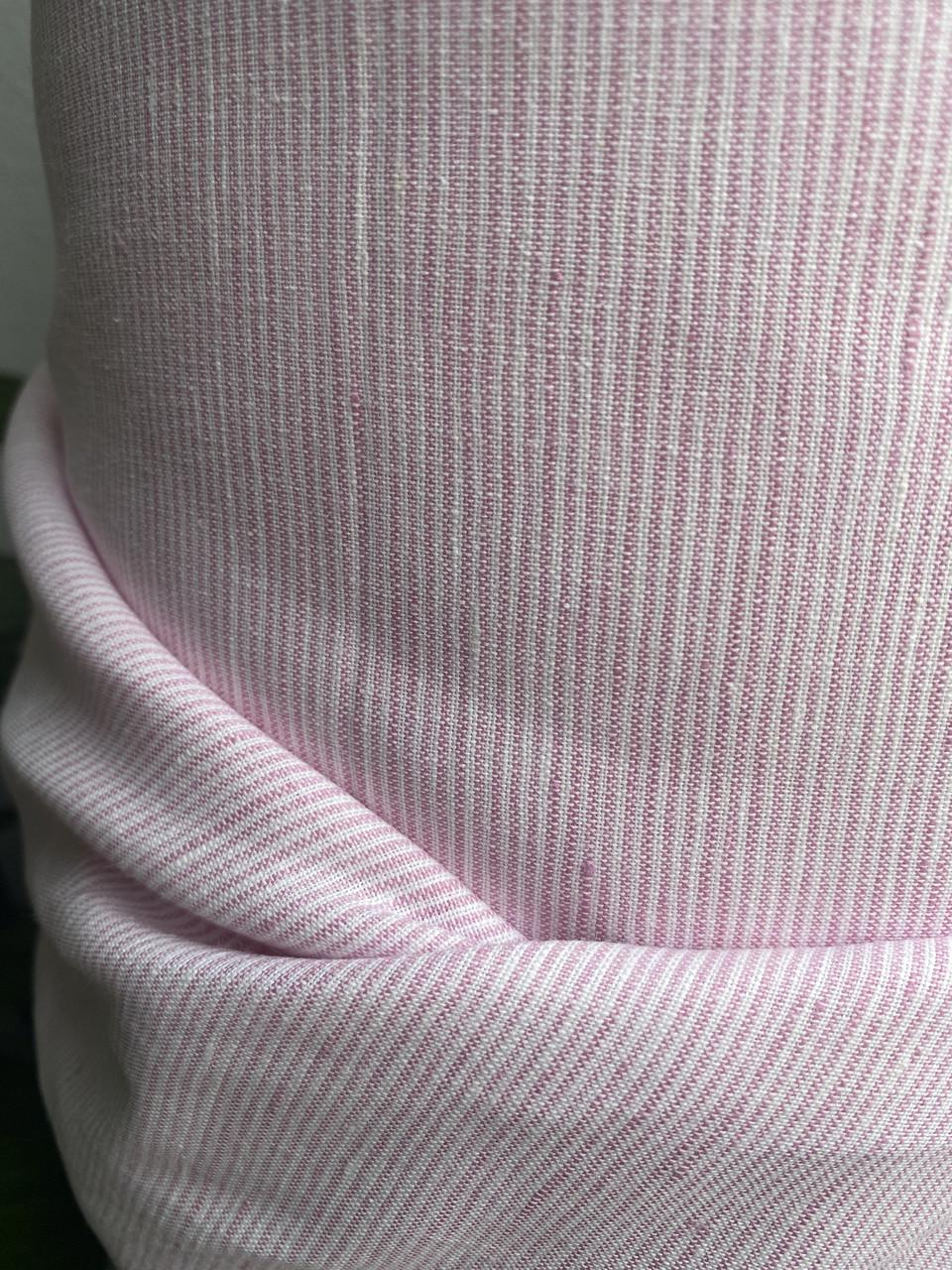 Тканина LINEN PLUS лляна 220 см 1/4 Рожевий - фото 3