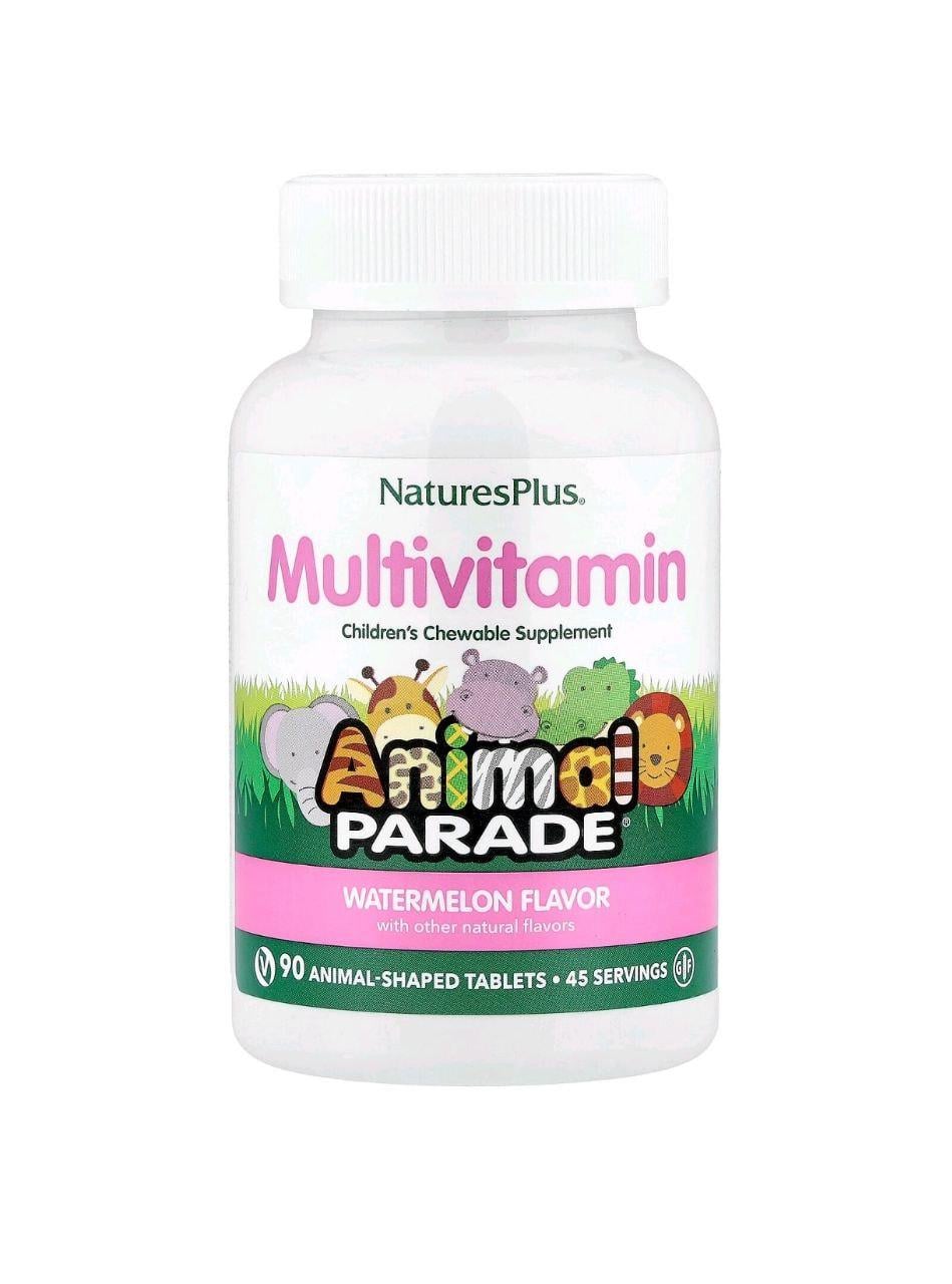 Мультивитамины жевательные для детей Natures Plus Animal Parade Watermelon Flavor вкус арбуза 90 табл. (70013NP)