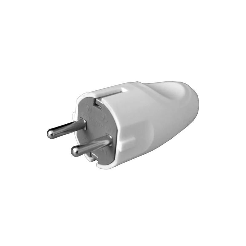 Вилка прямая Neomax 2P+E с заземлением 16A Белый (NX1000)