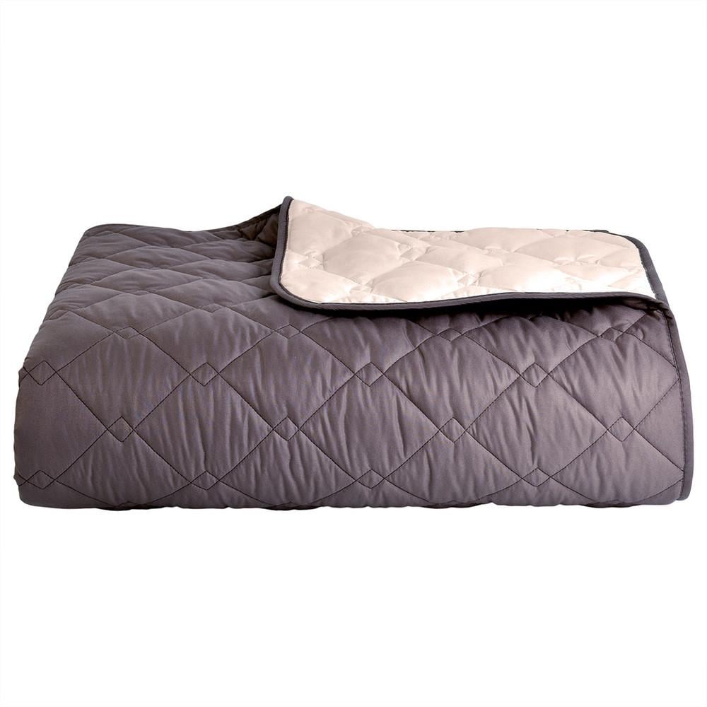 Покрывало CUBE двухстороннее IDEIA шоколад/беж стеганое на кресло дивандек 100х135 см