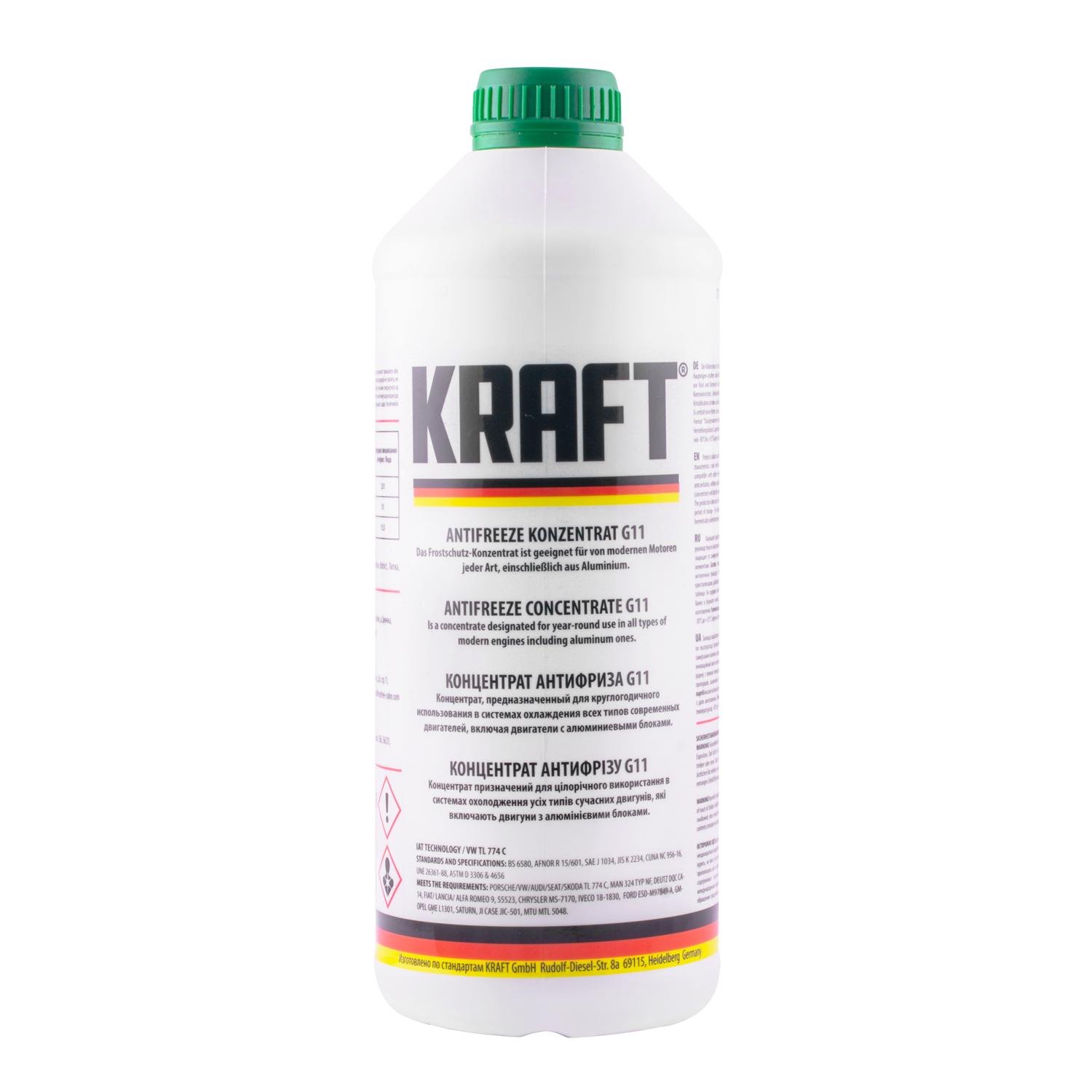 Концентрат антифриза KRAFT G11 1,5 л Зеленый (KF118) - фото 1