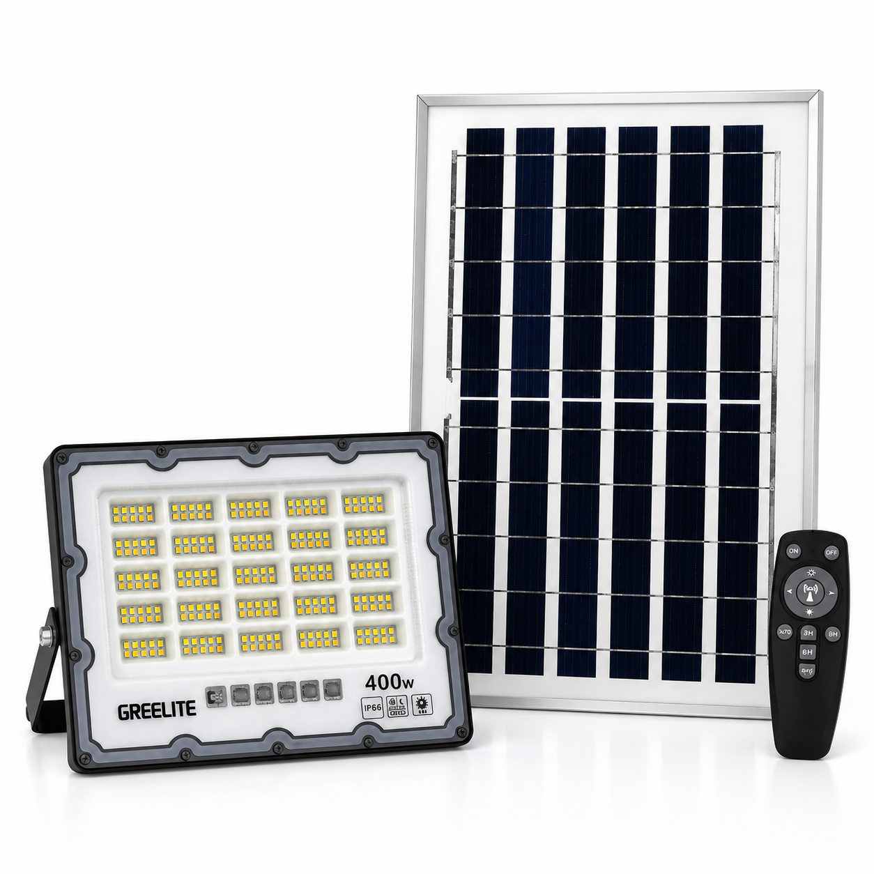 Фонарь уличный на солнечной панели 400W с датчиком движения и пультом ДУ