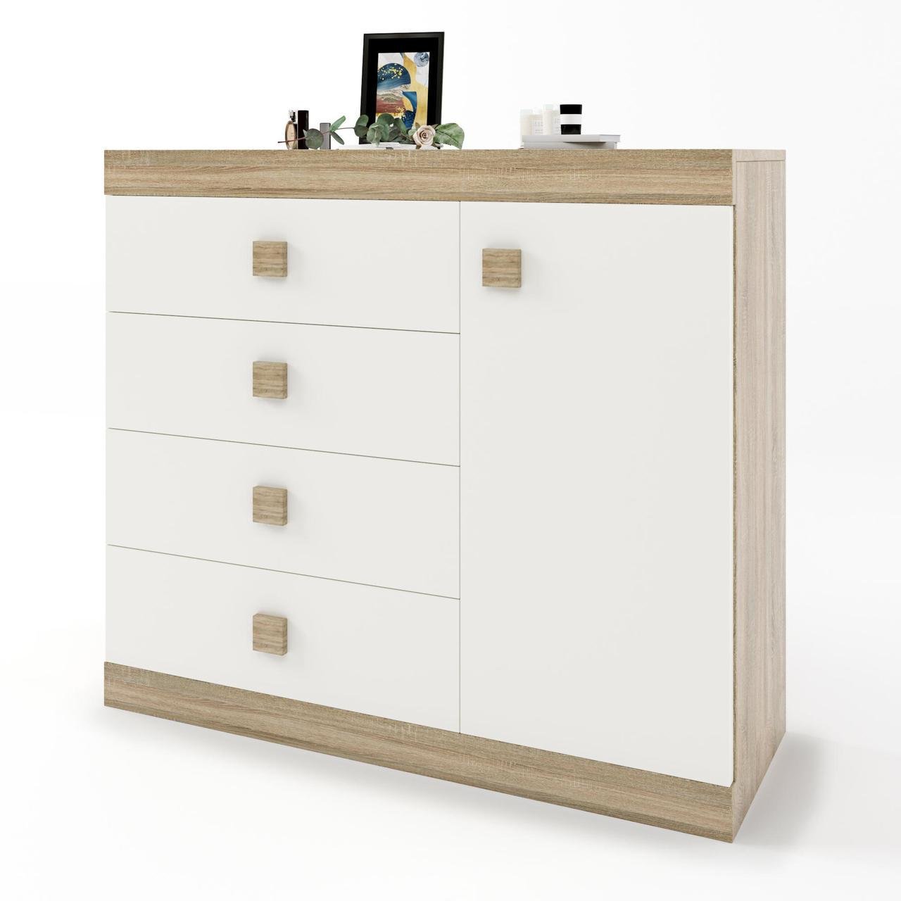 Спальня дитяча Еверест Соната Комплект 7 модульна 4 елементи Дуб сонома/Білий (DTM-2591) - фото 4 Спальня дитяча Еверест Соната Комплект 7 модульна 4 елементи Дуб сонома/Білий (DTM-2591) - фото 4