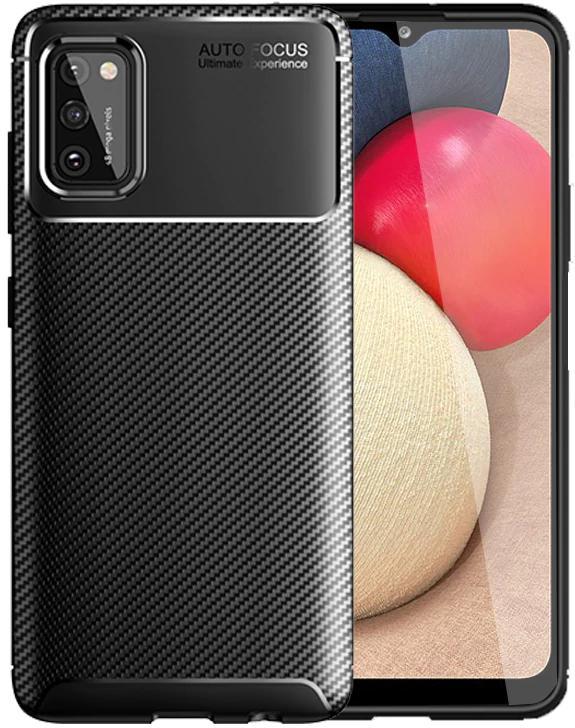 Чехол накладка Auto Focus Carbon для Samsung Galaxy A02s A025 Black (20057-2B)