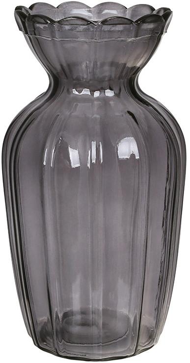 Ваза стеклянная настольная Flower Glass Ø 9х20 см Серый