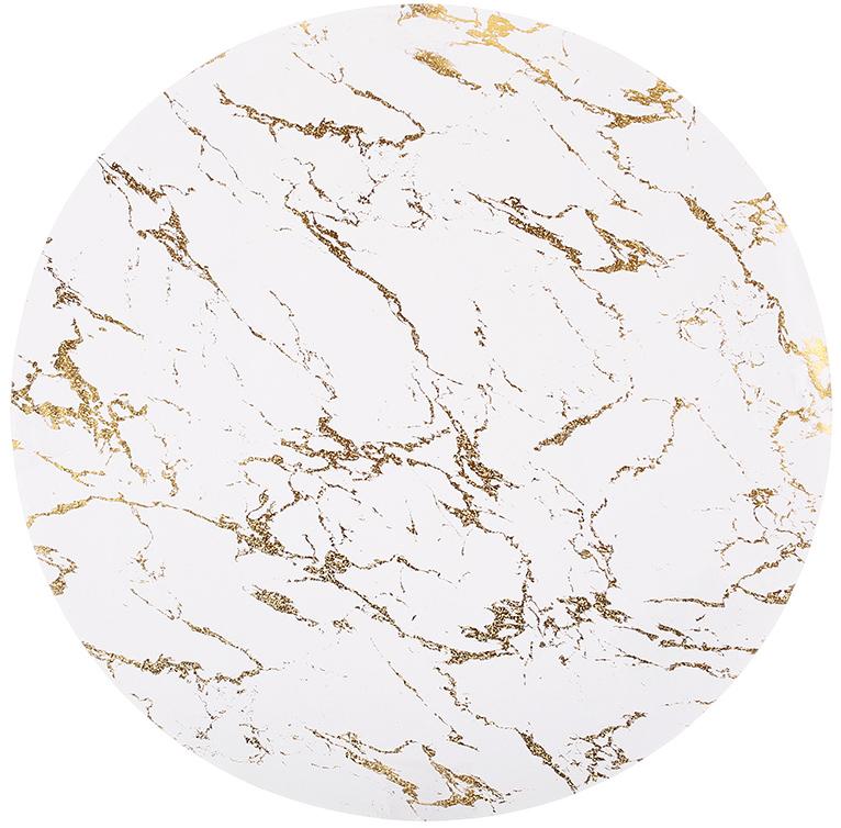 Набор 4 сервировочных коврика Marble Белый с Золотом Ø38см, плейсмат (подтарельники)