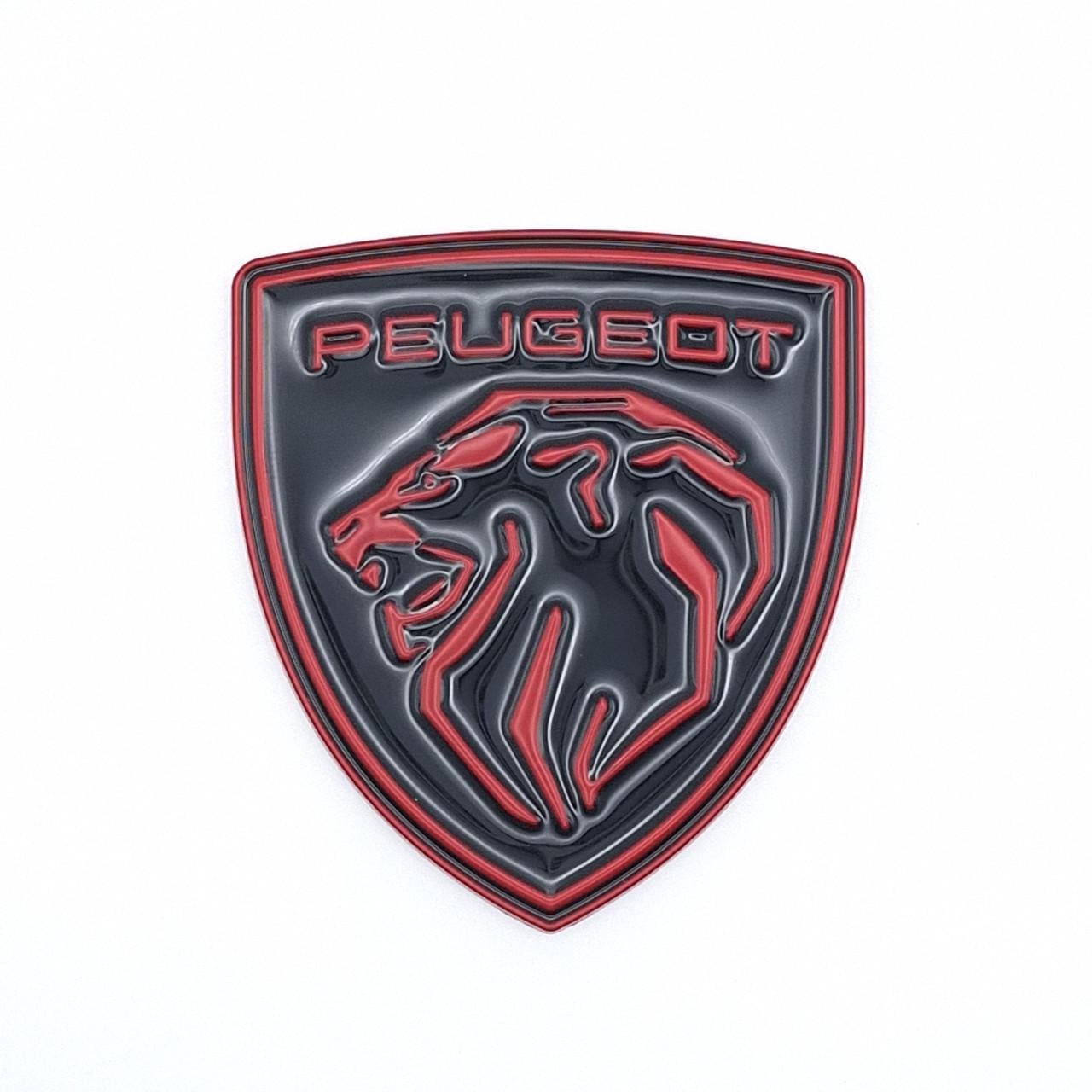 Эмблема Peugeot 6х6,7 см Красный/Черный глянцевый (2094946036)