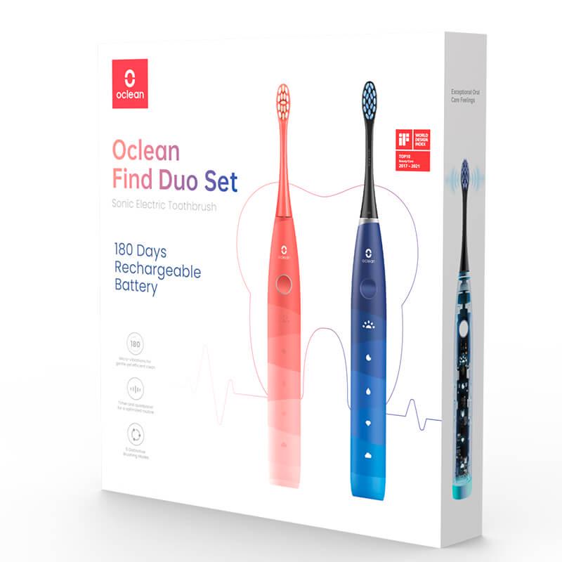 Зубная электрощетка Oclean Find Duo Set 2 шт. Red/Blue - фото 7