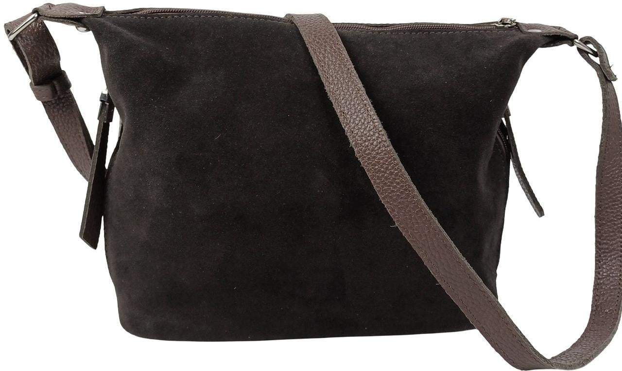 Сумка женская из натуральной кожи и замши Borsacomoda Темно-коричневый (809.037.06)