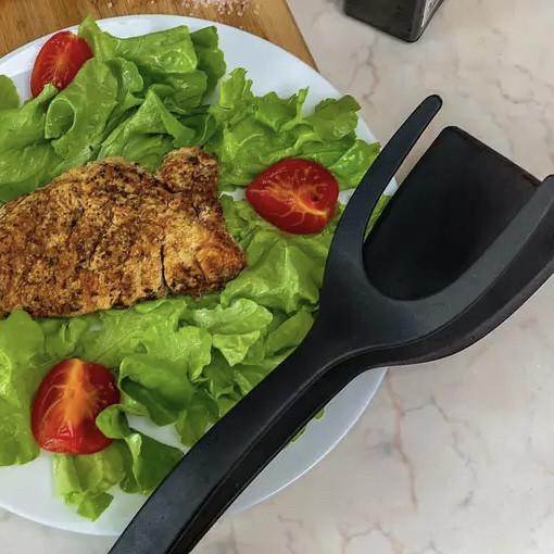 Лопатка кухонная щипцы 2в1 Черный (23705421) - фото 4 Лопатка кухонная щипцы 2в1 Черный (23705421) - фото 4