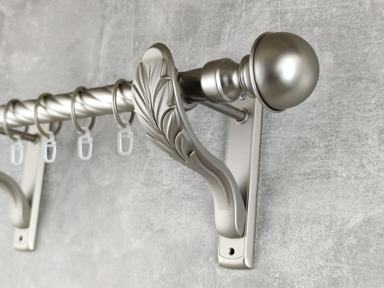 Карниз MStyle металлический для штор однорядный Бостон 25 мм крученый 200 см Сатин (5011334)