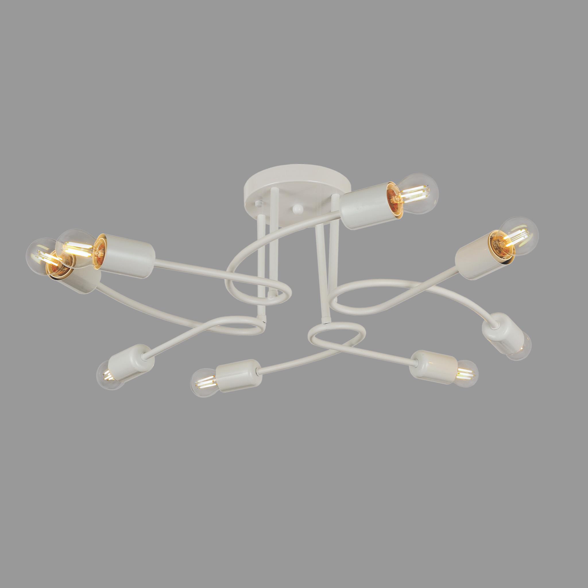 Люстра Curls на 8 лампочек Белый