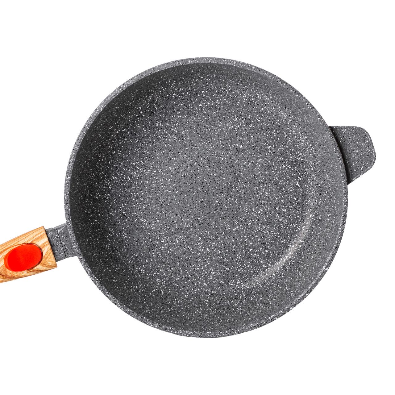 Сковорода алюмінієва глибока MGC зі скляною кришкою 2,8 л Ø 26 см Сірий - фото 2