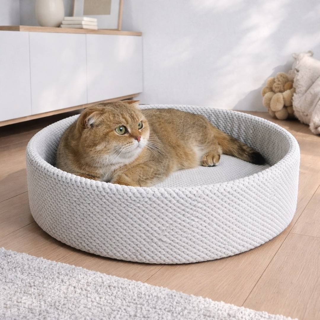 Лежанка для кота спальная корзина для кошек и собак мелких пород 45 см