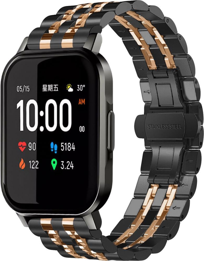Браслет металлический Spinye Line для Haylou Smart Watch 2 (LS02) Black Pink (29039-51)