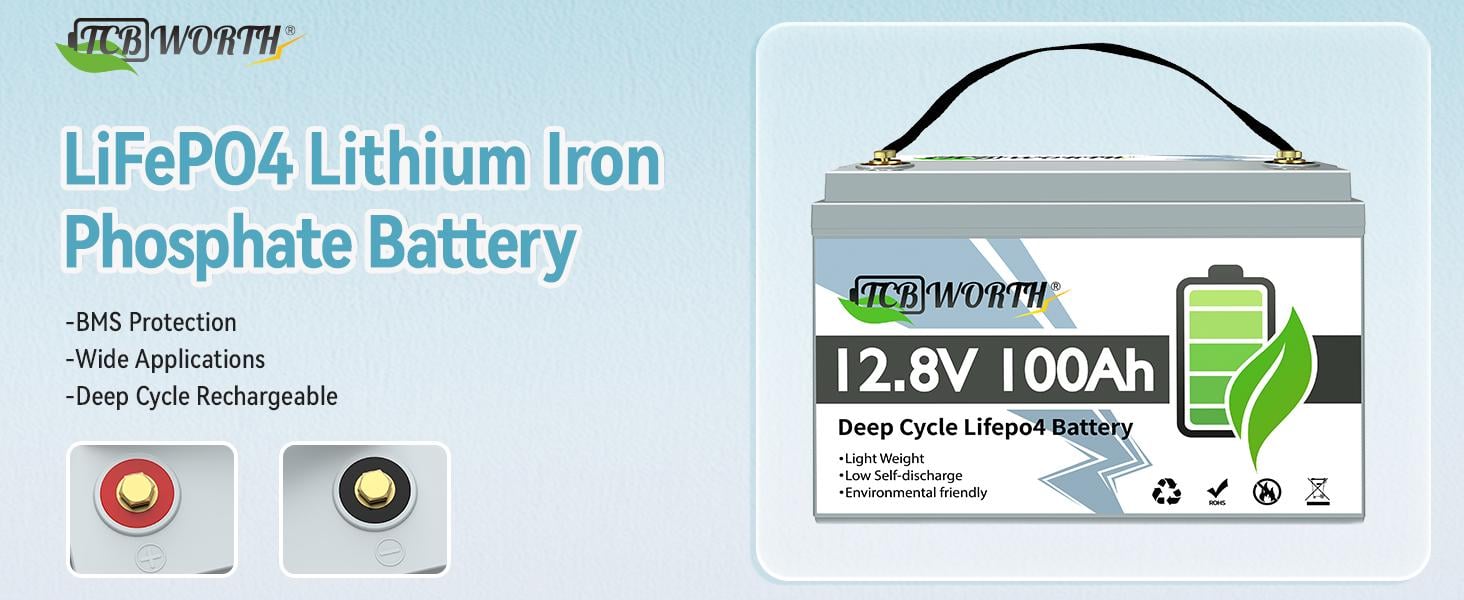 Акумулятор Літій-залізо-фосфатний TCBWorth 12,8 V/100 Ah/1280 Wh LiFePO4 - фото 3