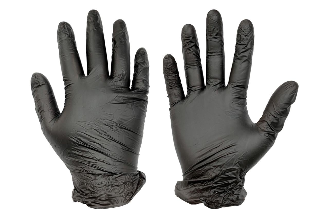 Перчатка нитриловая осмотровая Hoffen 100 шт. L Черный (Р-0041)