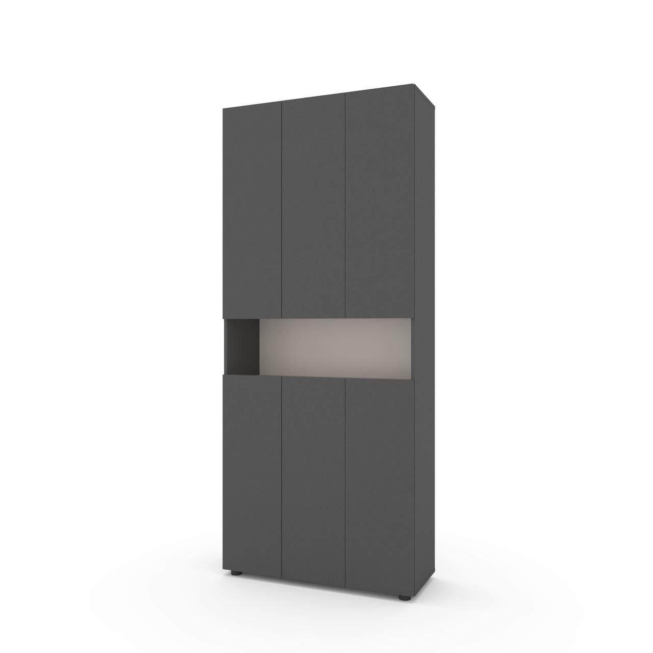 Шкаф Metkas Home B001 ЛДСП 900x350x2130 мм Антрацитовый/Кашемир