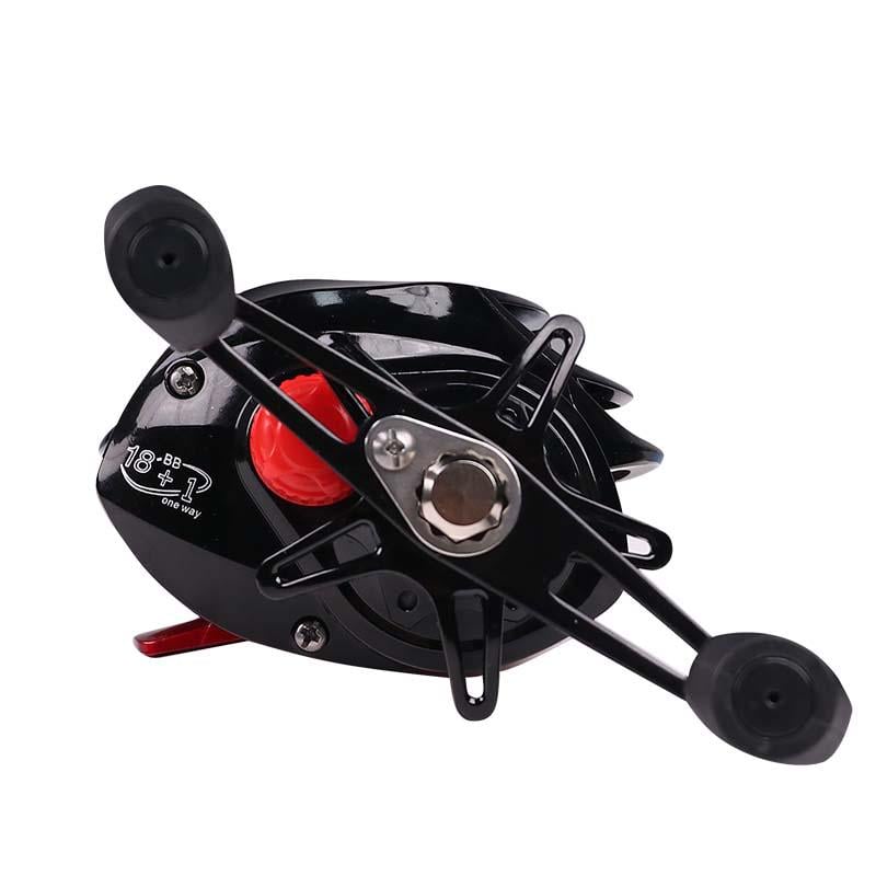 Катушка рыболовная Yumoshi AK 200 мультипликаторная для спиннинга правая рука Black/Red (784780639) - фото 5 Катушка рыболовная Yumoshi AK 200 мультипликаторная для спиннинга правая рука Black/Red (784780639) - фото 5