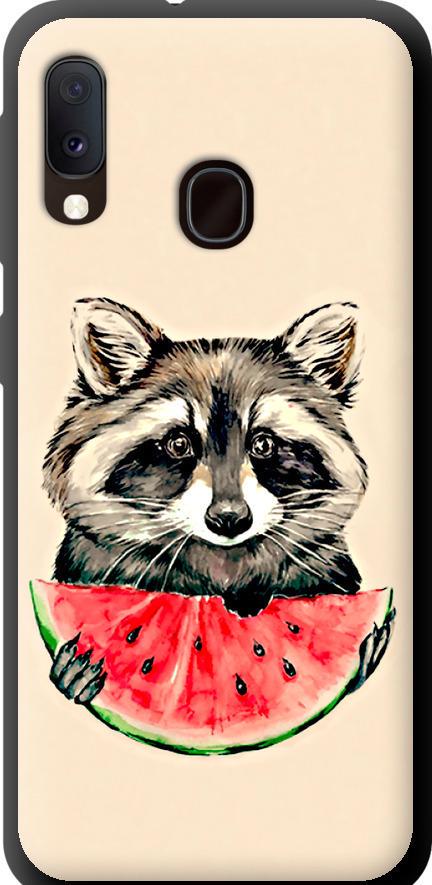 Чехол на Samsung Galaxy A20e A202F Енотик с арбузом (4605b-1709-42517)