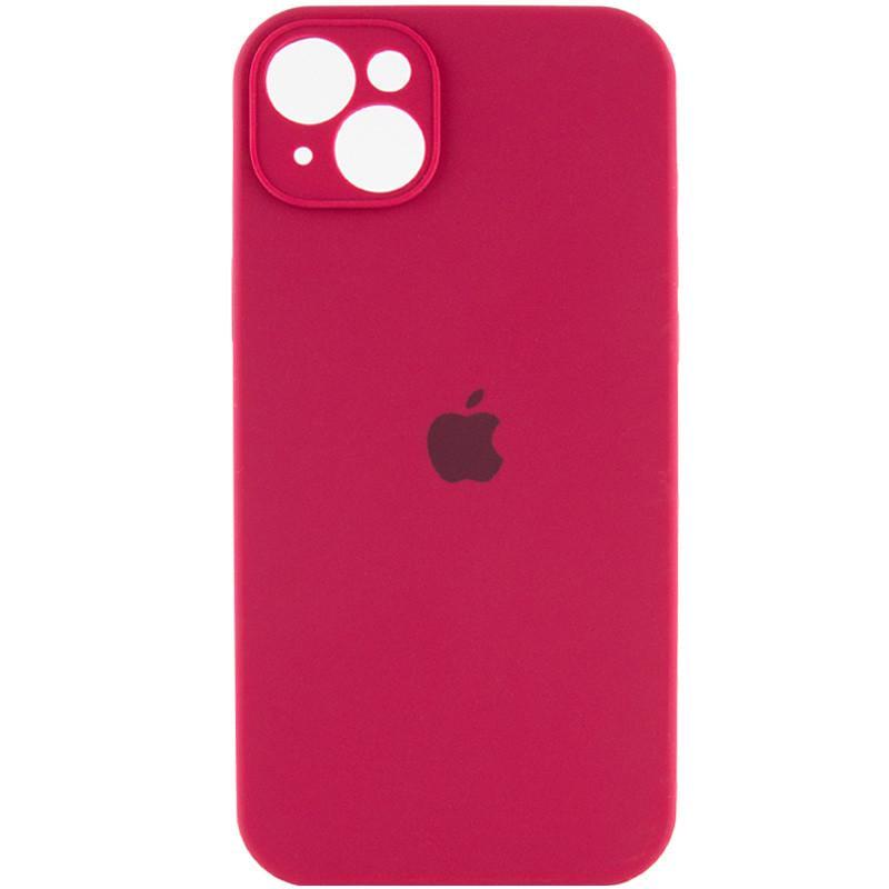 Противоударный чехол Silicone Case Full Camera Protective (AA) для Apple iPhone 15 Plus (6.7") Красный / Rose Red
