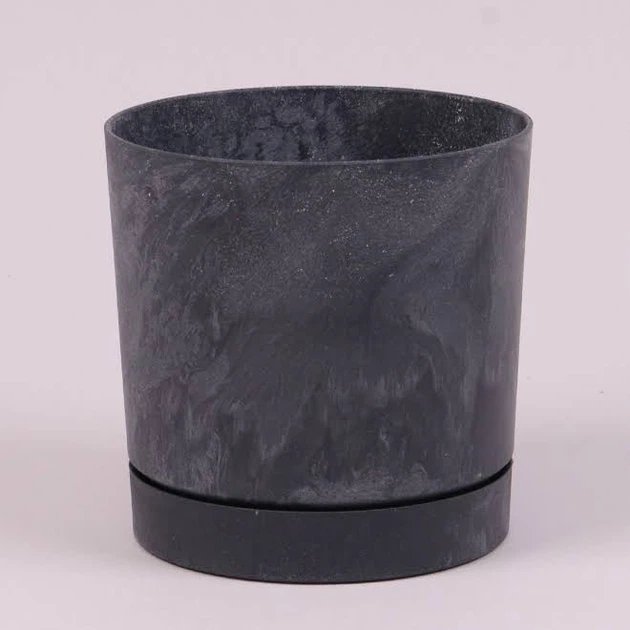 Горшок пластмассовый с подставкой TUBO P BETON EFFECT 11 см Антрацитовый (93570) Горшок пластмассовый с подставкой TUBO P BETON EFFECT 11 см Антрацитовый (93570)