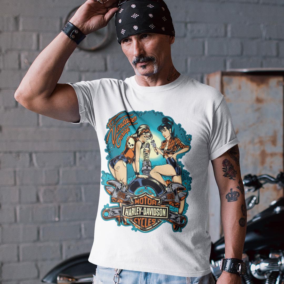 Футболка унисекс Harley Davidson The Vintage Garage S Белый (0000009851)