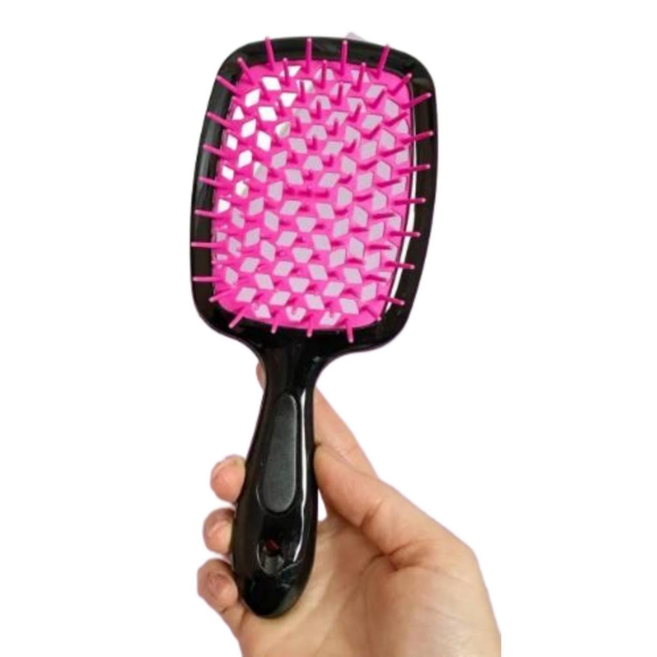 Гребінець для волосся Super Hair Brush Чорна фуксія (5239) - фото 6