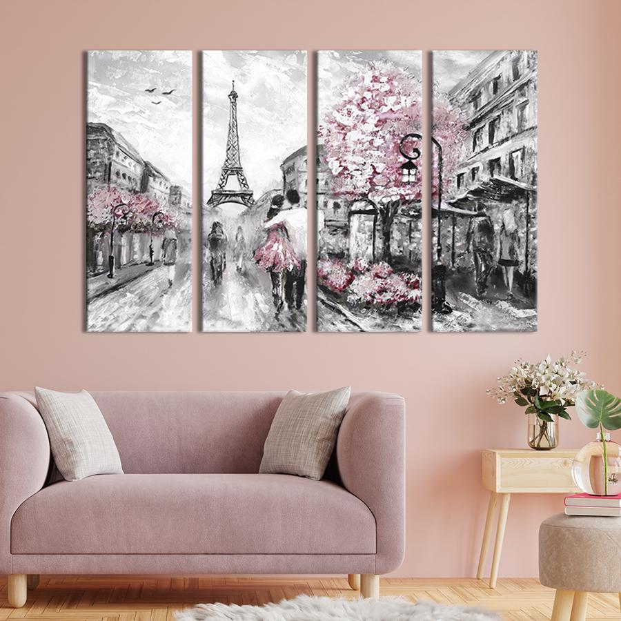 Картина модульная из 4 частей Романтика в Париже XL 209x133 см (374-41)