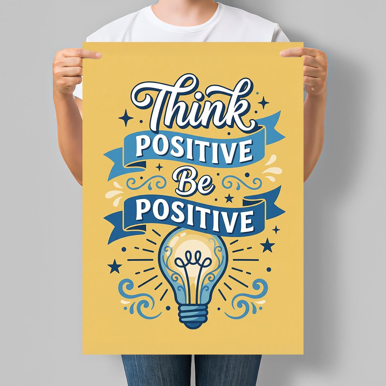 Постер мотиваційний Think Positive Be Positive 30x42 см A3 без рамки (MOTN014_A3)