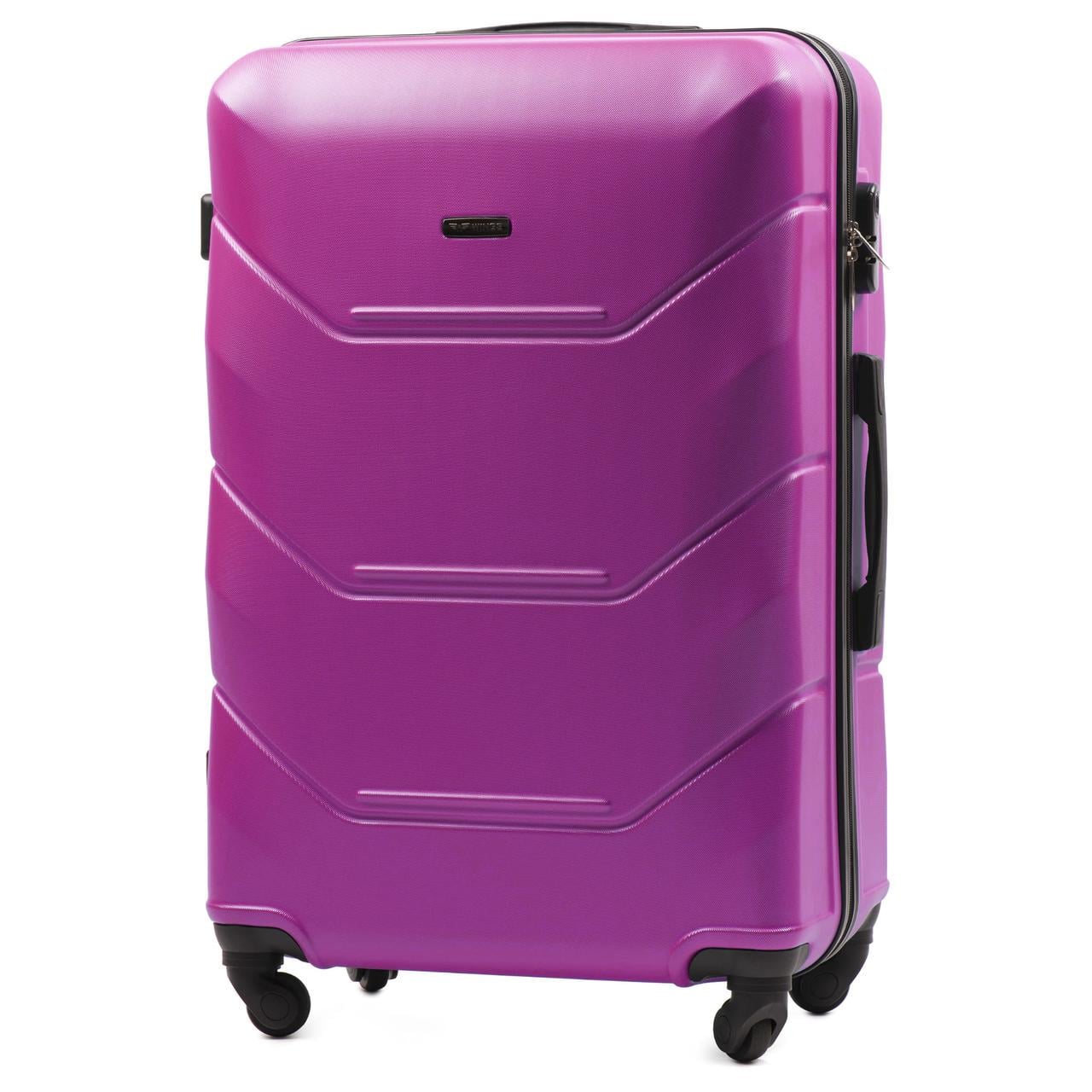 Валіза велика Wings 147 L 27" на 4 колесах АБС-пластик 73х48х29 см 90 л Рожевий