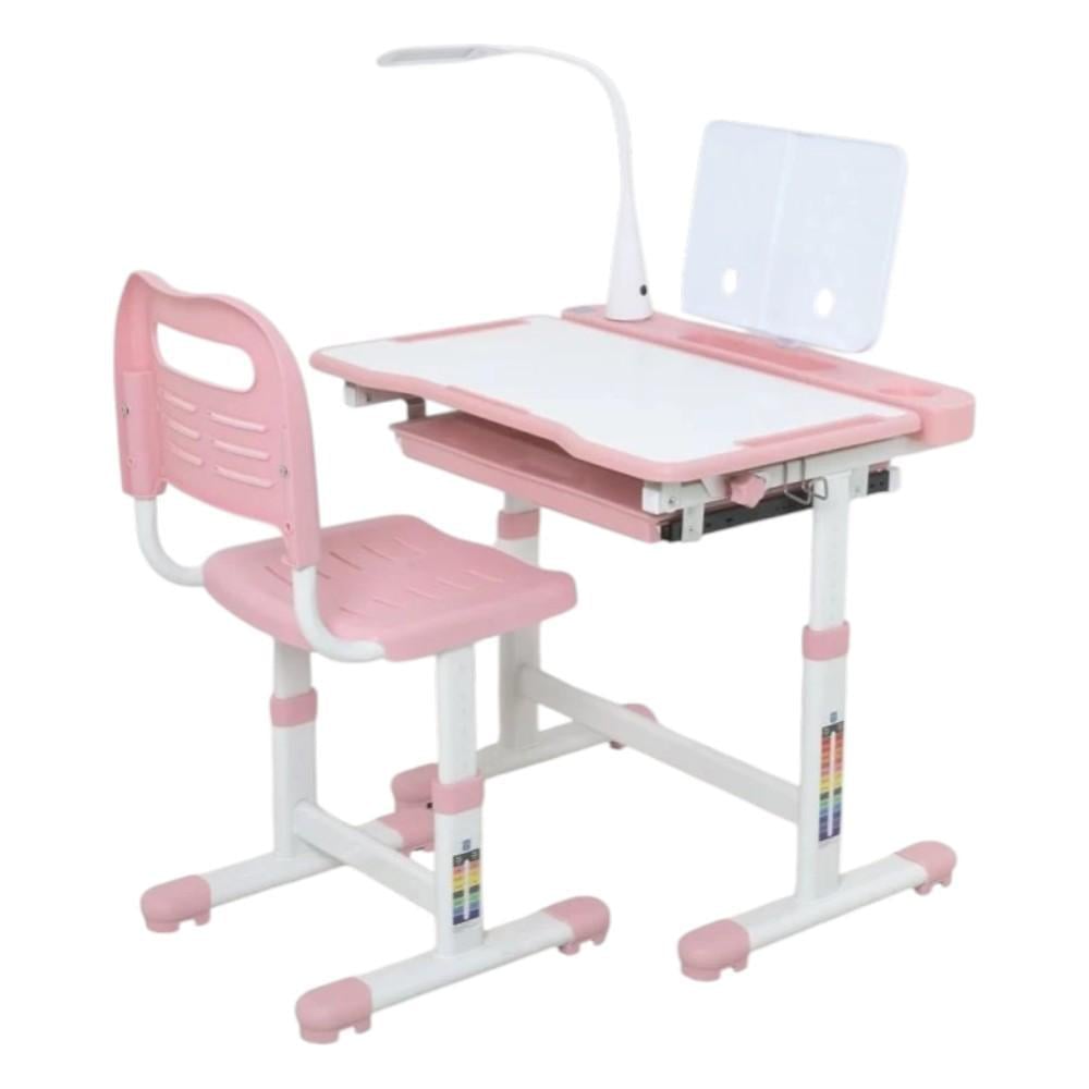Парта Bambi и стул с регулировкой высоты Светло-розовый (M 4428-11)