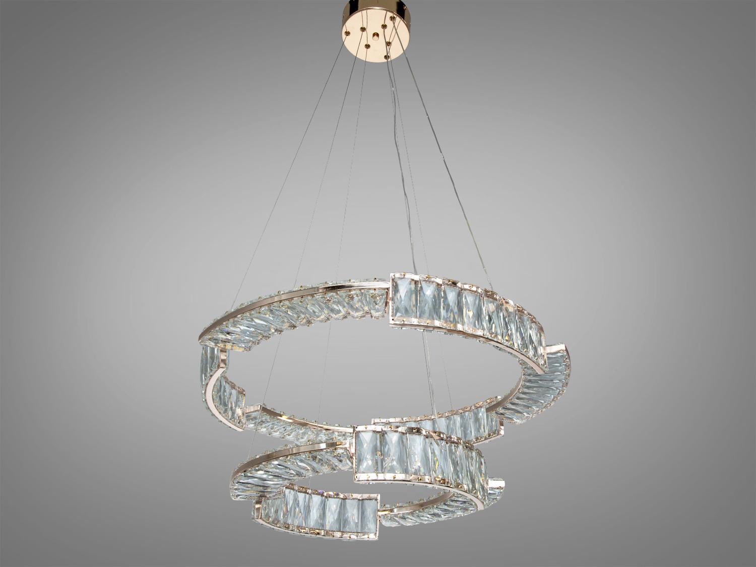 Люстра подвесная LED Diasha 2 кольца/пульт 126Вт Золотой (552/600/400G)