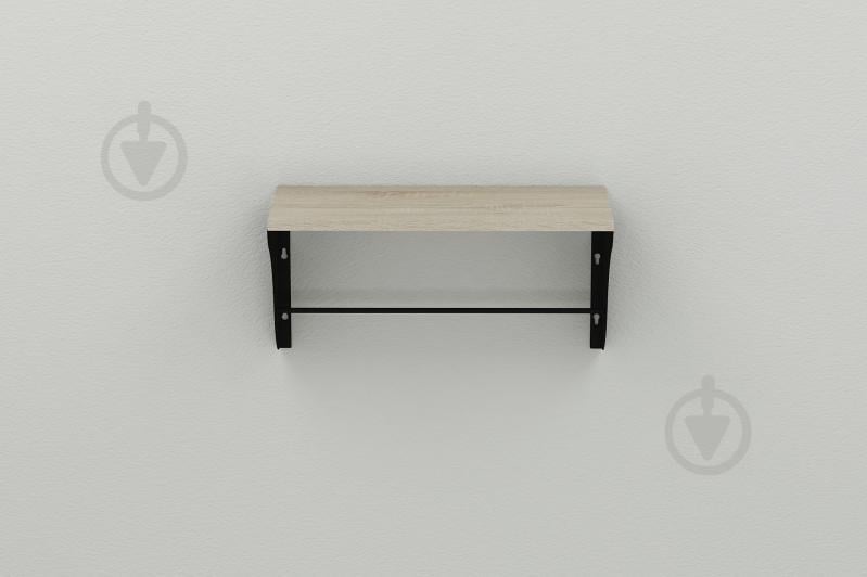 Полка настенная Ferrum-decor Комфи 260x700x240 металл Черный ДСП Сонома 16 мм (KOM0046)