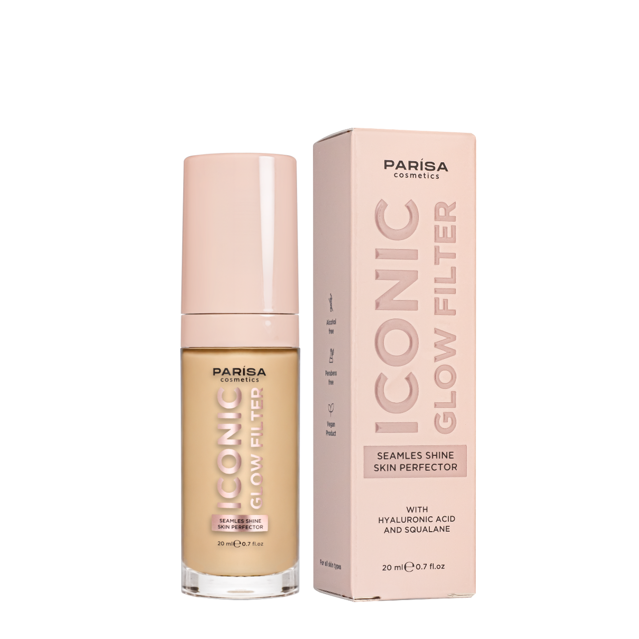 Тональна основа для обличчя Parisa Cosmetics з ефектом сяйва шкіри 20 мл 604 Warm ivory (13350423)