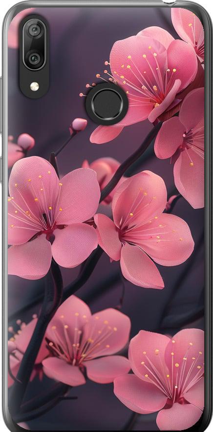 Чехол на Huawei Y7 2019 Пурпурная сакура (6075t-1638-42517)