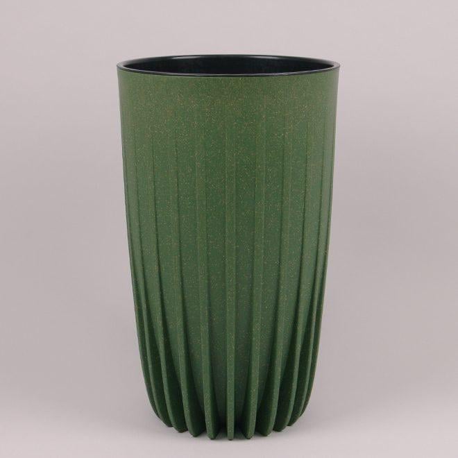 Горшок пластмассовый с вкладом Flora Mira ECO WOOD 79556 высокий 25 см Зеленый лесной (DR015801)