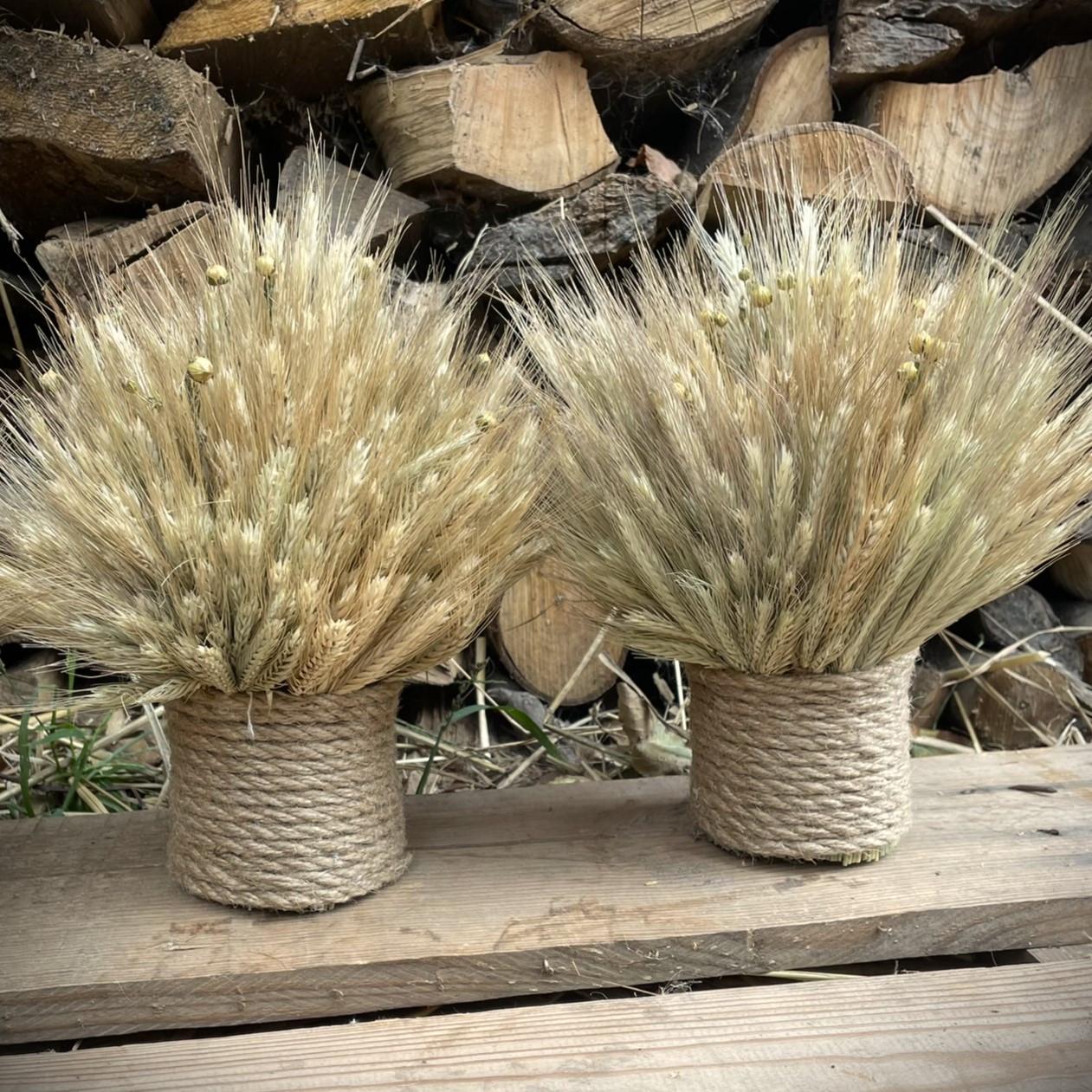 Рождественский дидух из ржаных колосьев и льна 20 см (1893301596) - фото 3 Рождественский дидух из ржаных колосьев и льна 20 см (1893301596) - фото 3