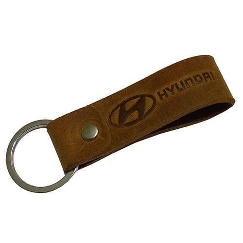 Брелок автомобильный кожаный c лого Hyundai (110763)