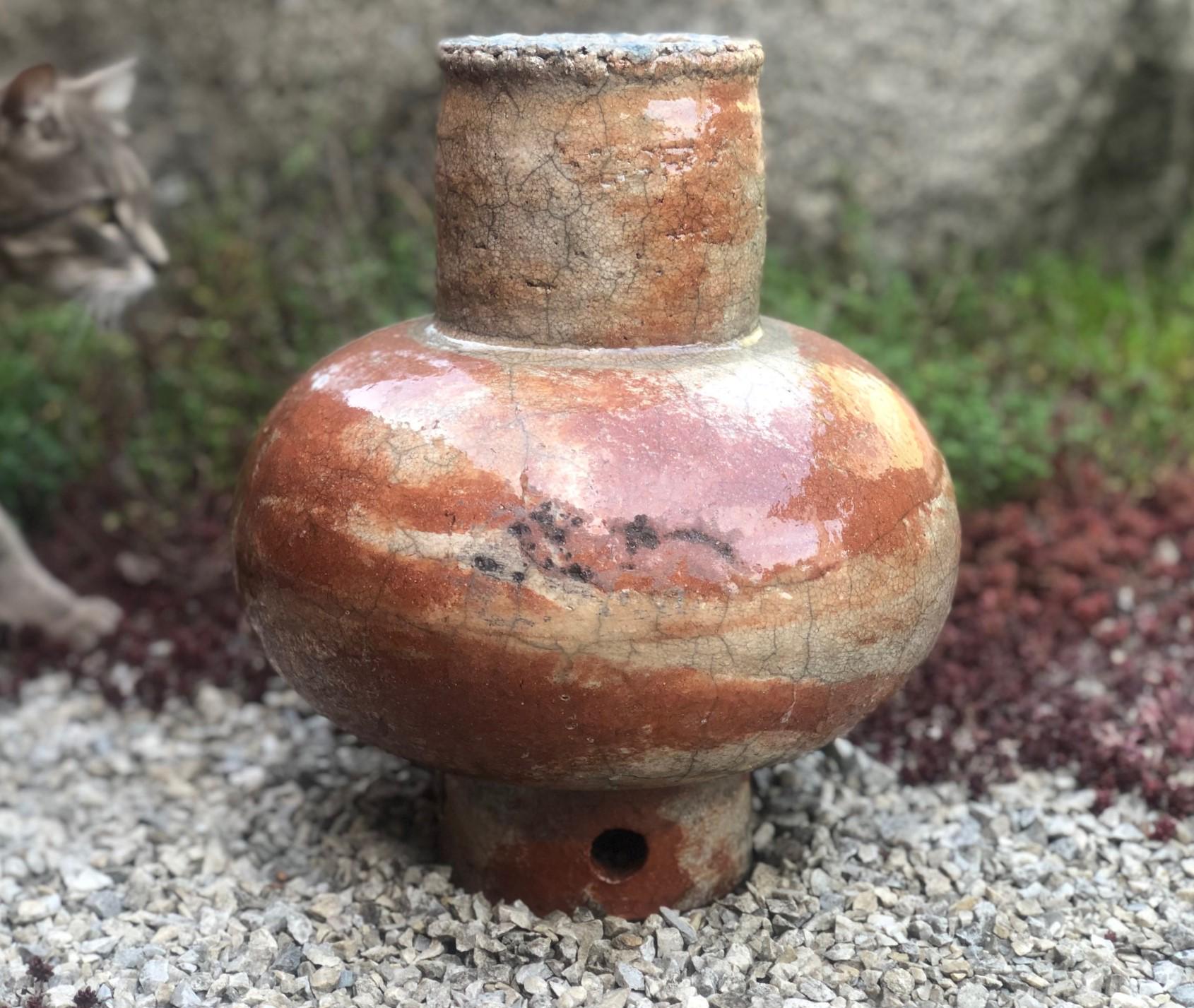 Ваза керамічна handmade в рустикальному стилі/випал в техніці Раку 32 см (SKU106) - фото 2 Ваза керамічна handmade в рустикальному стилі/випал в техніці Раку 32 см (SKU106) - фото 2