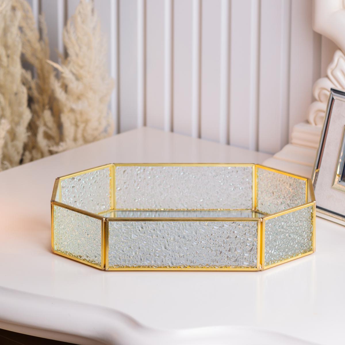 Піднос декоративний для косметики та прикрас із дзеркальною основою 25х18 см (HP418) - фото 3 Піднос декоративний для косметики та прикрас із дзеркальною основою 25х18 см (HP418) - фото 3