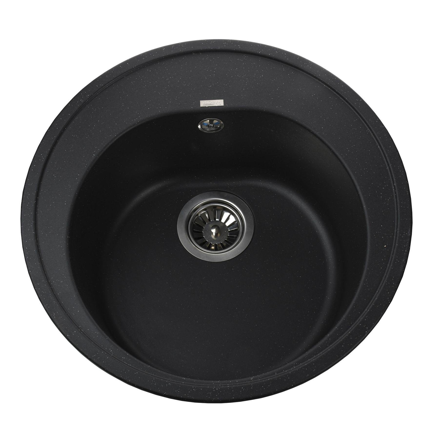 Мойка кухонная гранитная Globus Lux 000021074 510x510 мм Черный (105894)