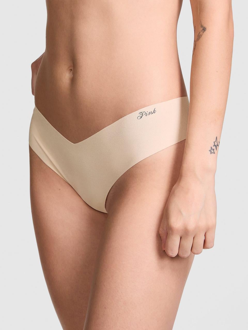 Трусики женские Victoria's Secret No-Show High-Leg Thong M Бежевый (7114439124825)