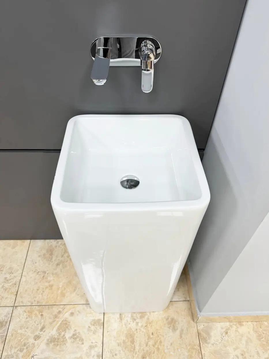 Умивальник підлоговий VBI Lukka квадратний 400x400 мм Білий (RM-VBI-019002) - фото 3 Умивальник підлоговий VBI Lukka квадратний 400x400 мм Білий (RM-VBI-019002) - фото 3